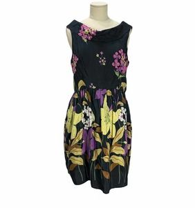 Corey Lynn Calter Anthropologie Dress Black Silk Floral Size 8